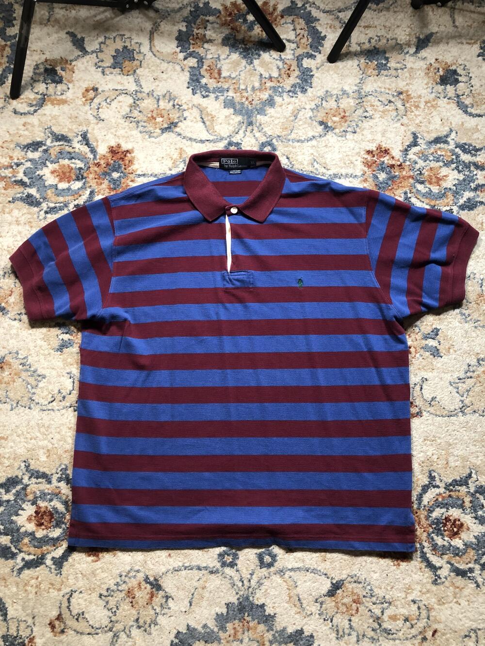 Polo Ralph Lauren Polo Shirt Mens XL Striped Short Sleeve Rugby Classic Fit